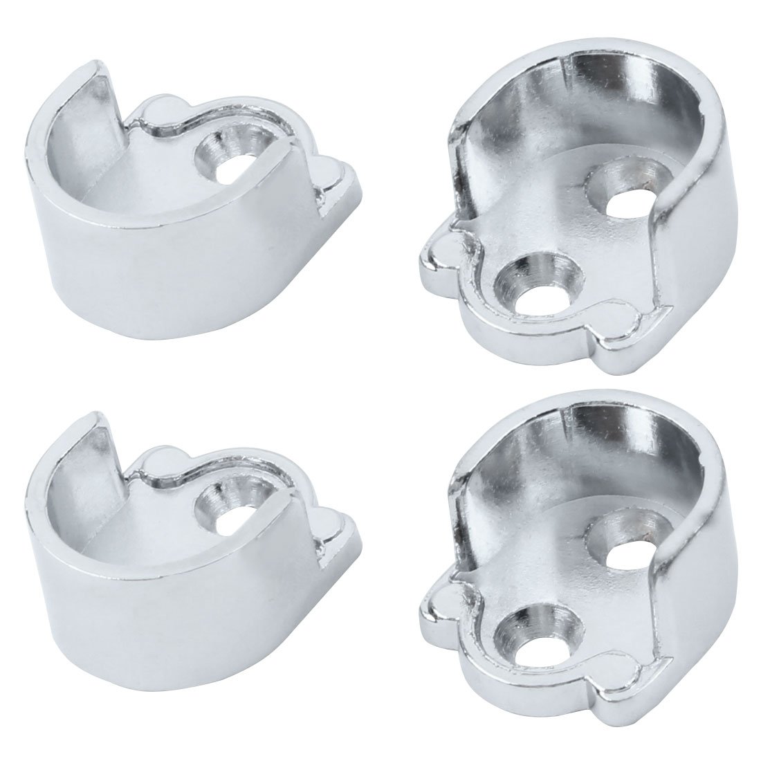 uxcell 19mm Dia Silver Tone Wardrobe Closet Rod Flange Bracket Holder Support Hanger - 4 Pack for Closet Organization, Shelving & DIY Home Storage Solutions