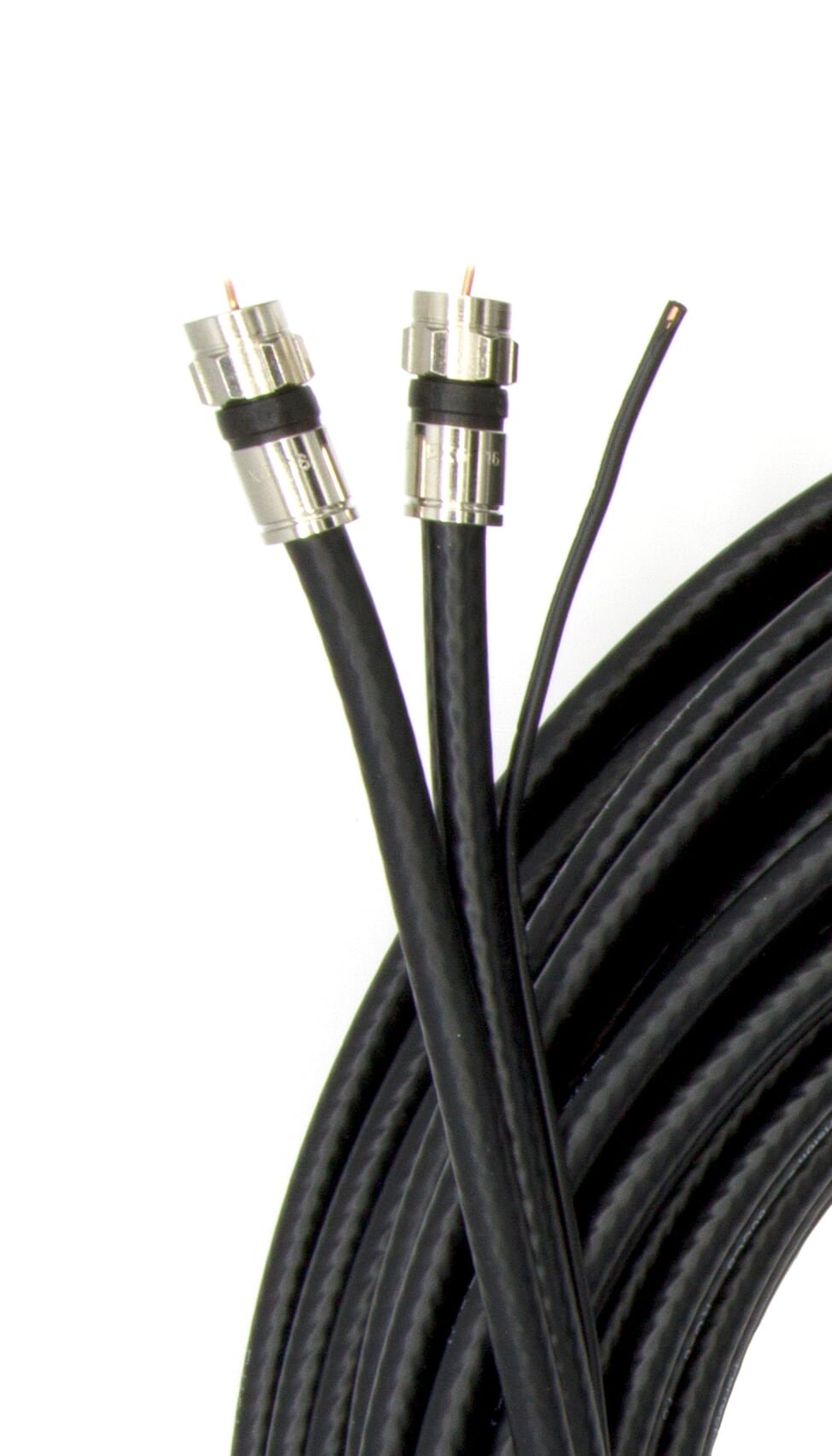 200 Feet Black Dual RG6 Twin Siamese Coaxial Cable with 18 AWG Copper Ground Wire - for Satellite, Cable TV & HD Antennas (60 Meter) - Perfect for Home Theater, Security Cameras & Digital Signal Transmission