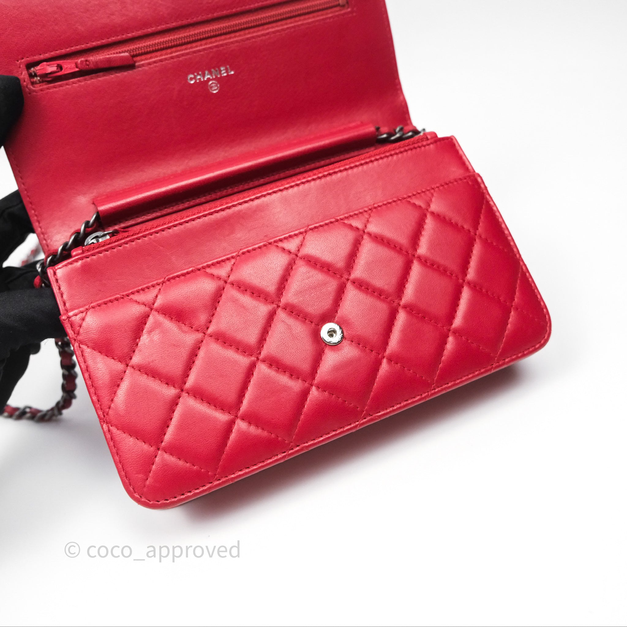 Chanel Boy Wallet on Chain WOC Red Lambskin Ruthenium Hardware - Luxury Crossbody Bag for Women, Perfect for Parties, Date Nights & Evening Events
