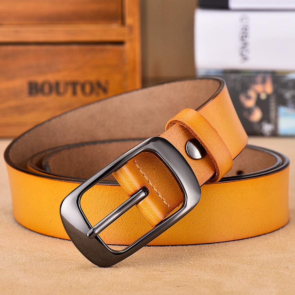 Genuine Leather Women's Belt with Single Prong Alloy Buckle - Red, Black, Brown | Stylish & Durable Fashion Accessory for Casual, Office & Everyday Outfits