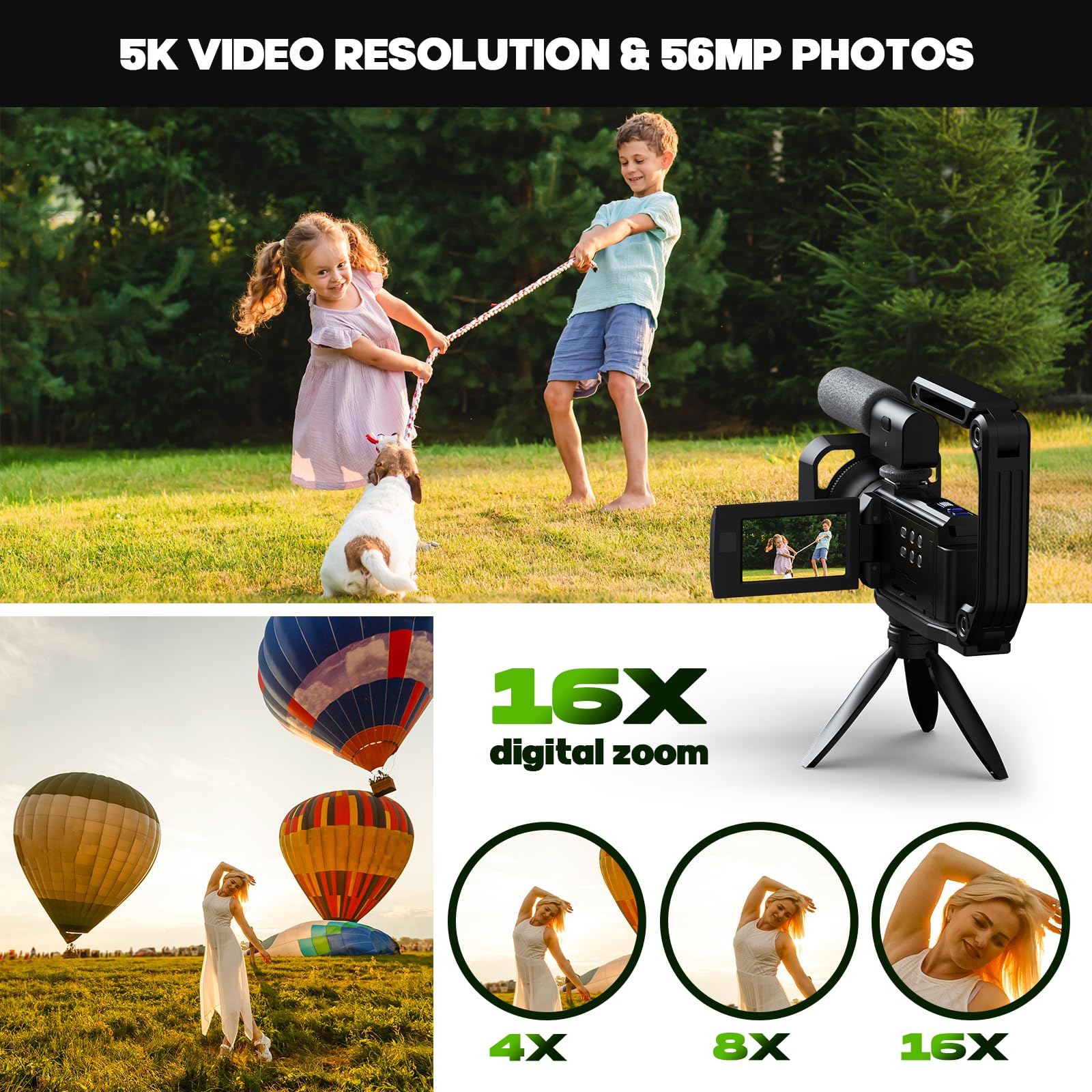 HOTPEAK 5K Dual Lens WiFi Video Camera with IR Night Vision - 3