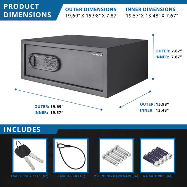 Barska AX13750 WardenLight LED Digital Keypad Safe - Secure Home & Office Safe for Cash, Jewelry, Documents - Ideal for Bedroom, Closet & Business Use