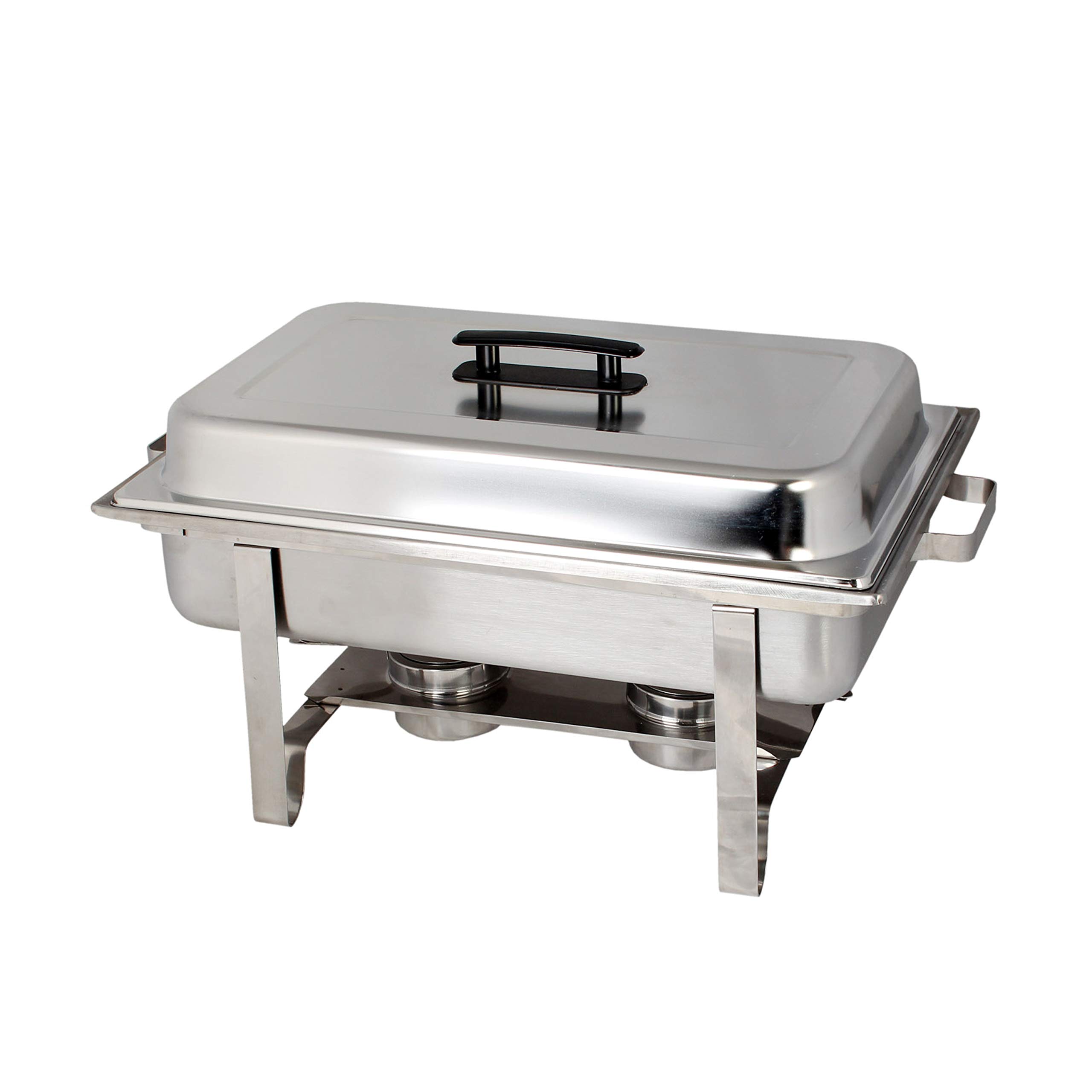 Thunder Group 8 Quart Stainless Steel Chafer Warmer with 2 Free Fuel Cans - Full Size Buffet Food Warmer for Catering, Parties & Events