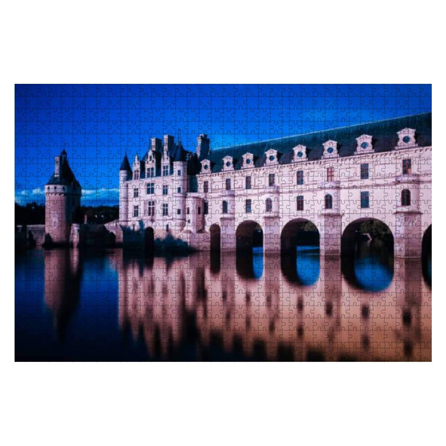 1000-Piece Wooden Jigsaw Puzzle - Chateau de Chenonceau Loire Valley France - Educational Puzzle for Adults & Kids - Stress Relief & Brain Teaser - Perfect for Family Game Night, Classroom Activities & Relaxation Therapy