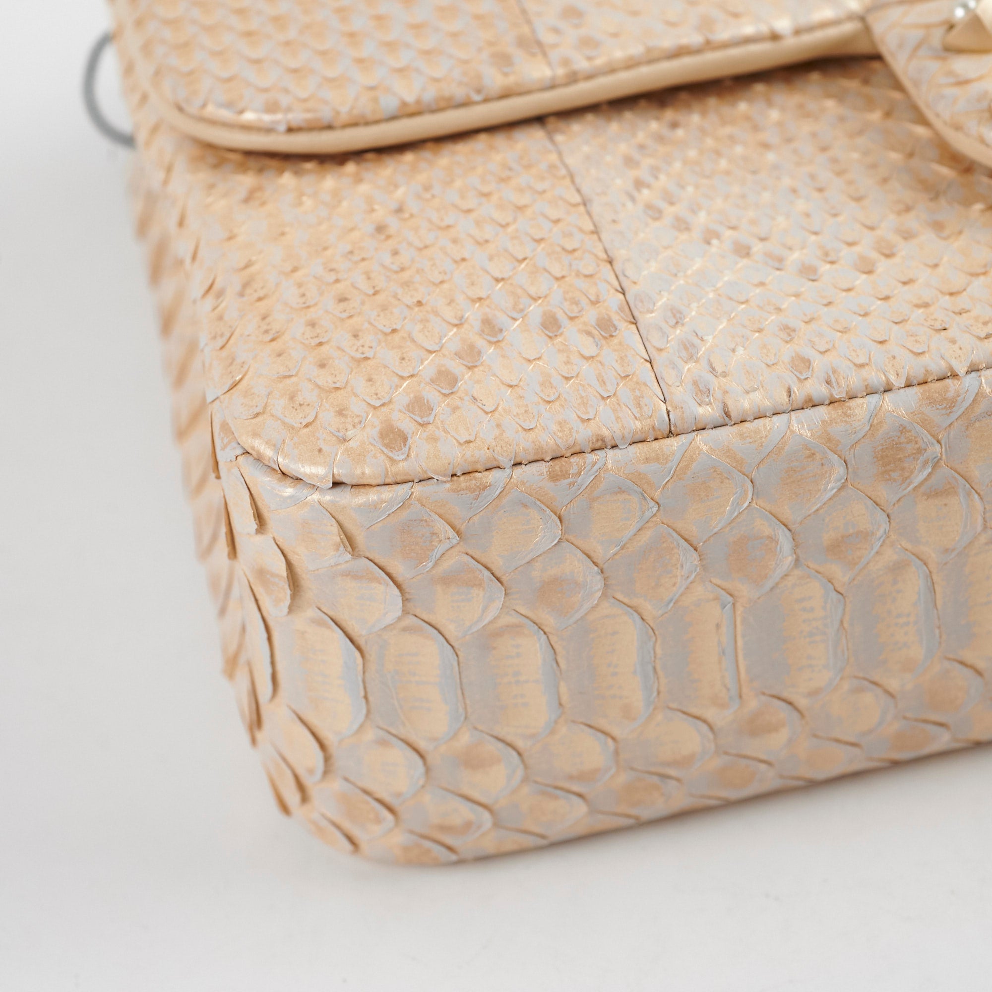 Chanel Python Flap Bag Light Gold - Luxury Designer Handbag for Women | Perfect for Evening Parties, Weddings & Special Occasions