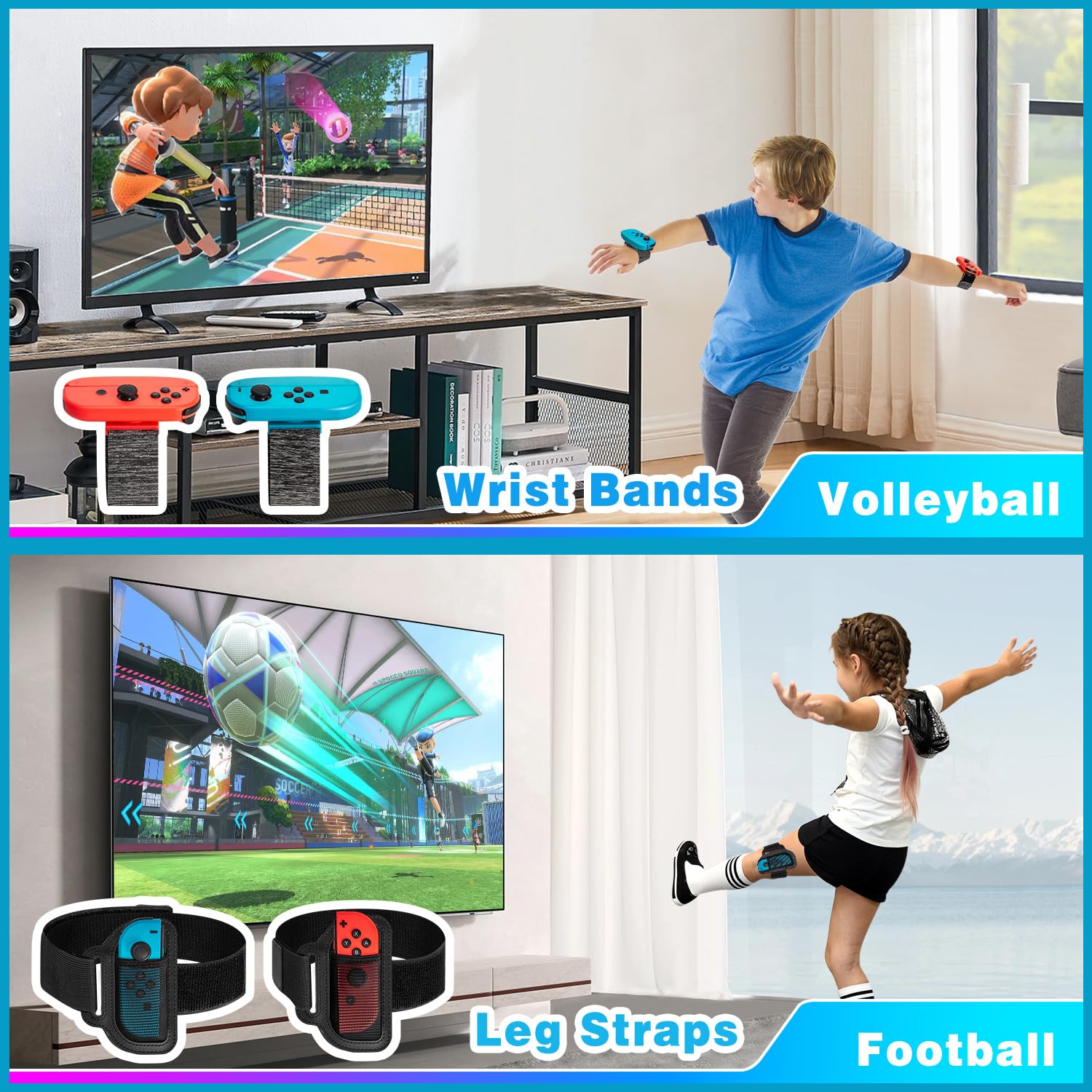 16-in-1 Nintendo Switch Sports Accessories Bundle with Organizer Station - Compatible with Switch & Switch OLED - Perfect for Family Game Nights & Multiplayer Sports Games