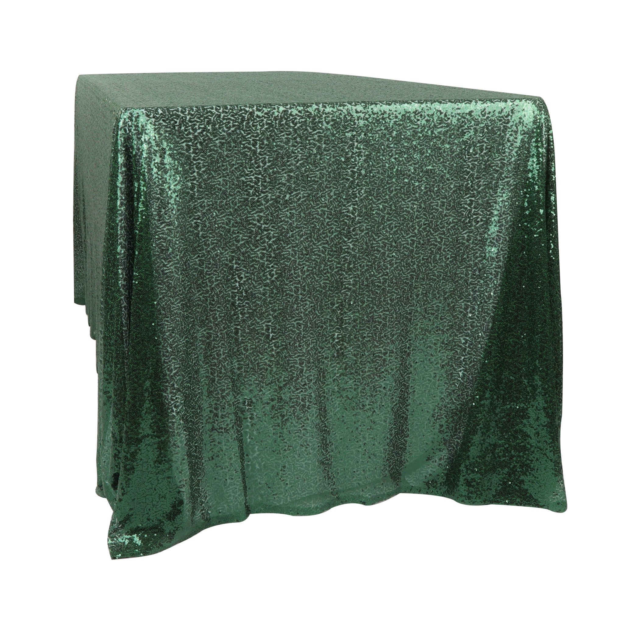 Glitz Sequin Mesh Net Tablecloth 90x132 Inches Rectangular Emerald Green - Perfect for Wedding, Party, and Holiday Decorations