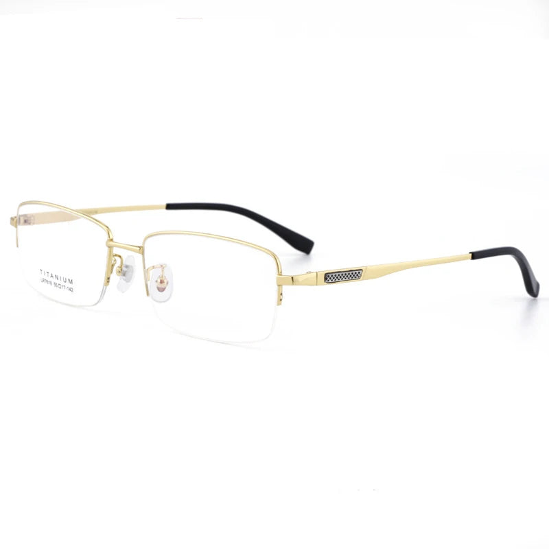 Bclear Men's Semi-Rimless Square Titanium Eyeglasses 47818 - Lightweight & Durable Frame for Work, Reading & Everyday Use