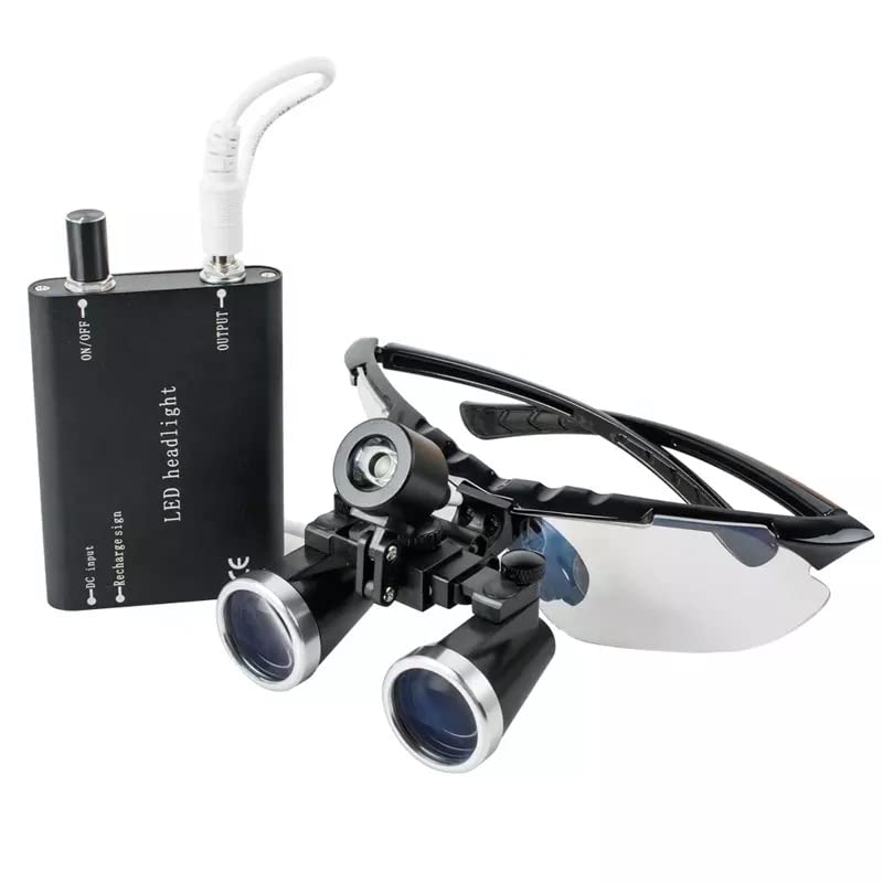 3.5X LED Headband Magnifying Glasses with Light - Binocular Surgical Loupes for Dentists, Jewelers & Hobbyists - Medical Grade Magnification Tool for Precision Work