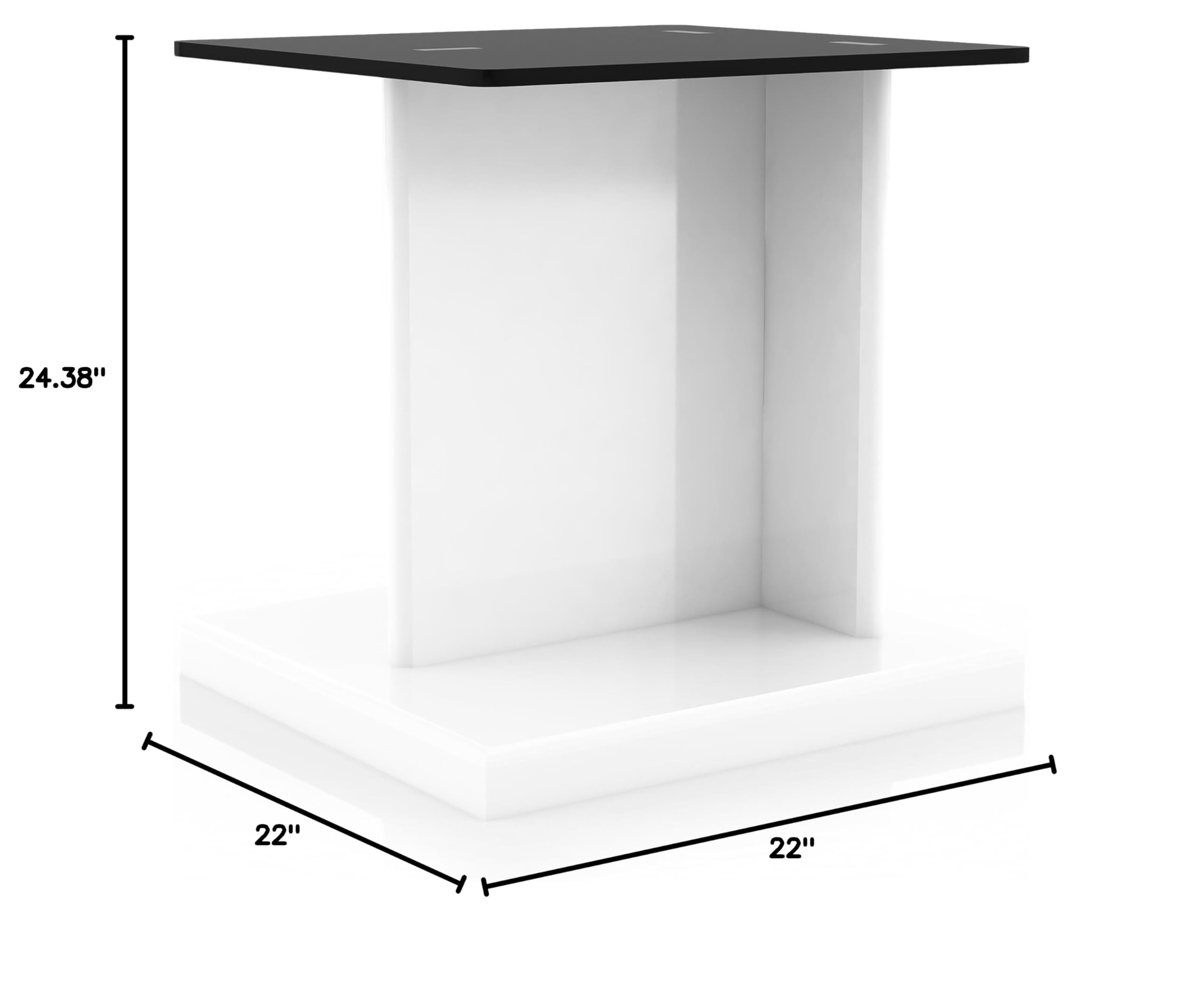 Furniture of America Thame Contemporary White Glass Top End Table - Perfect for Living Room, Bedroom, or Office Side Table