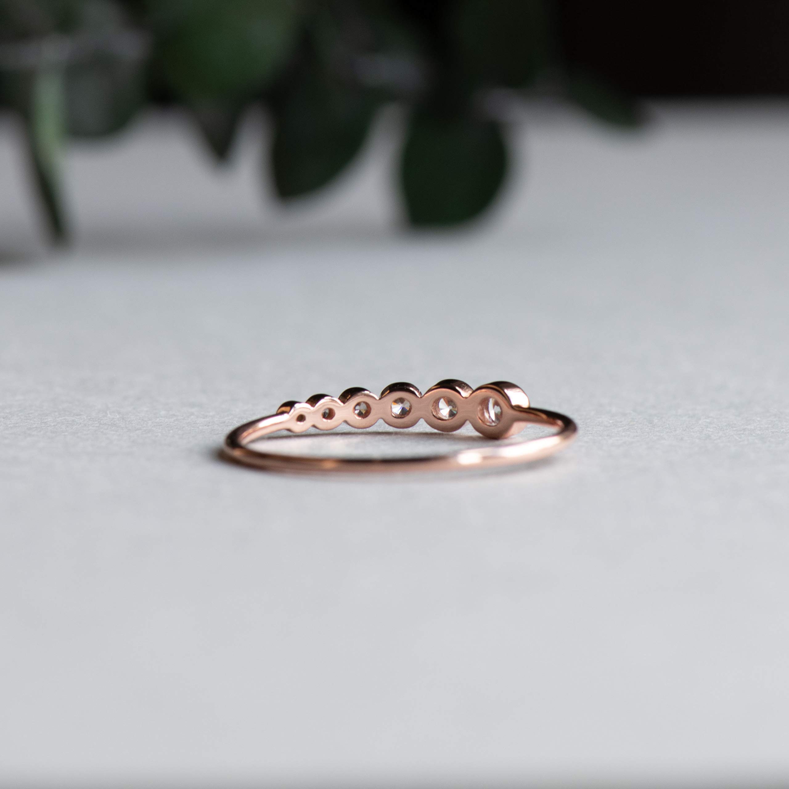 Rose Gold Vermeil Stackable Bezel Ring - 925 Sterling Silver Dainty Jewelry for Women - Perfect for Layering, Everyday Wear & Gift Giving