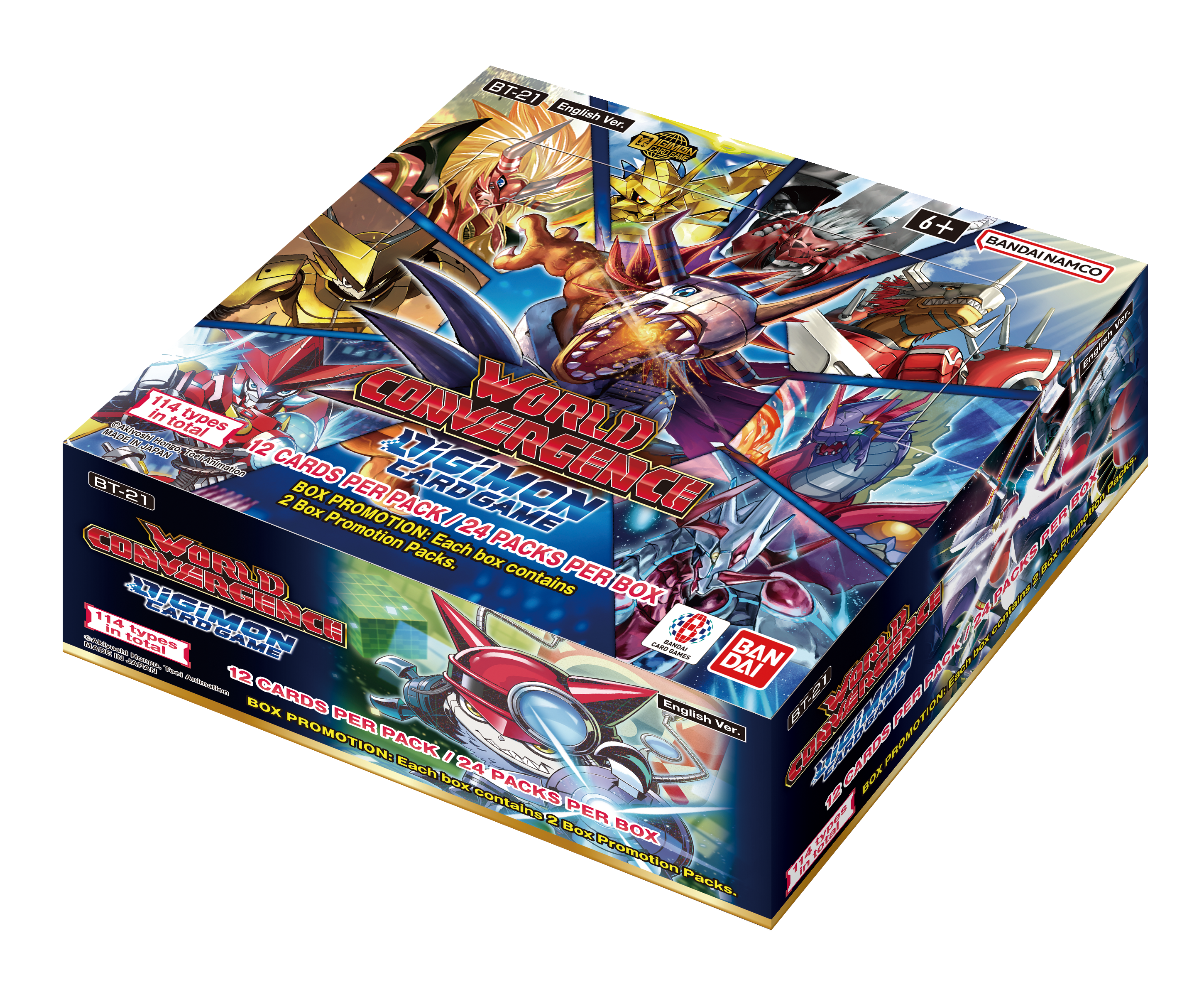 Digimon Card Game World Convergence BT21 Display Case - 12 Booster Boxes for Collectors & Players | Perfect for Tournaments & Game Nights