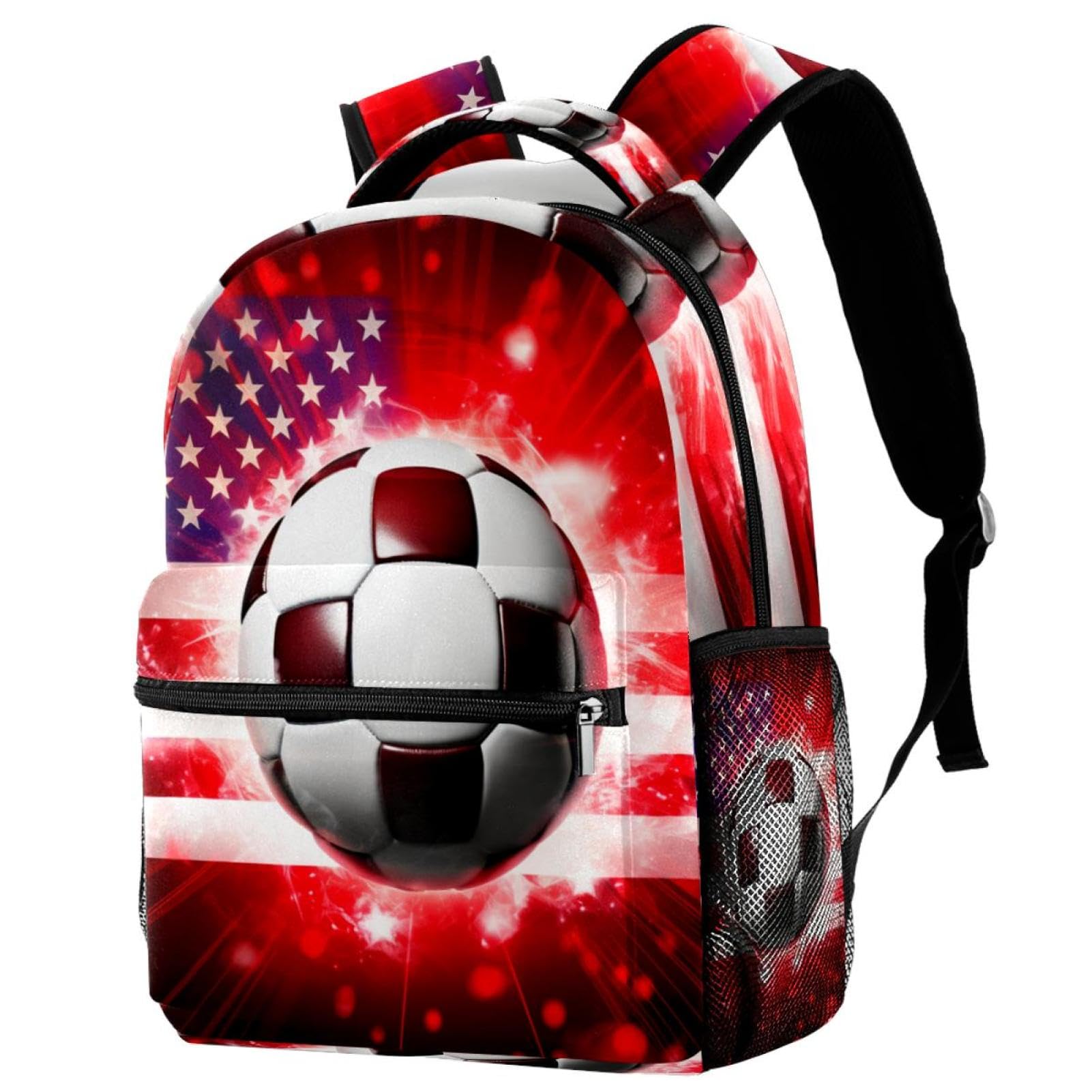 American Flag Football Backpack for Women & Men - Durable Travel Backpack for Sports, Hiking, School & Outdoor Adventures