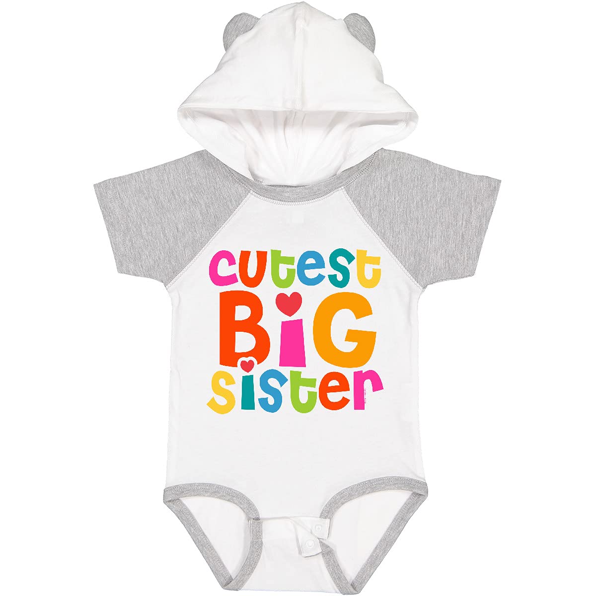 Inktastic Cutest Big Sister Baby Bodysuit - Soft Cotton Onesie for Newborn & Infant - Perfect Sibling Announcement Gift for Big Sisters (Home, Hospital, Photo Shoots)