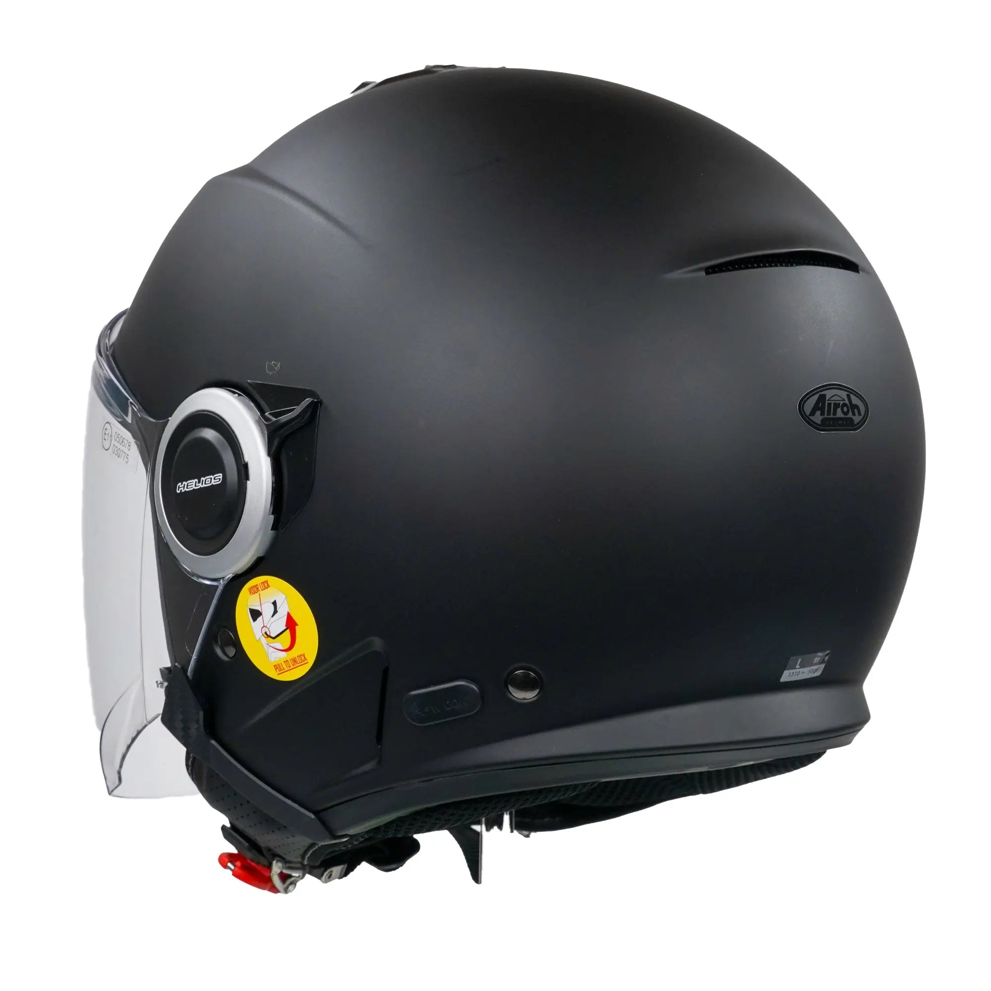 Airoh Helios Jet Matt Black Motorcycle Helmet - Lightweight, DOT & ECE Certified for Street & Racing - Perfect for Urban Commuting & Track Days