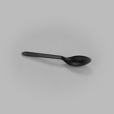 Eco-Friendly Black CPLA Plastic Dessert Spoons - Heat Resistant, Compostable Cutlery (100 Count) | Perfect for Parties, Picnics, Restaurants & Sustainable Dining