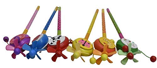 KINGSMAN STORE 6-Pack Wooden Cartoon Animal Pencils with Rattle - Fun Educational Writing Tools for Kids - Colorful 8.5 Inch Pencils for School, Drawing & Playtime