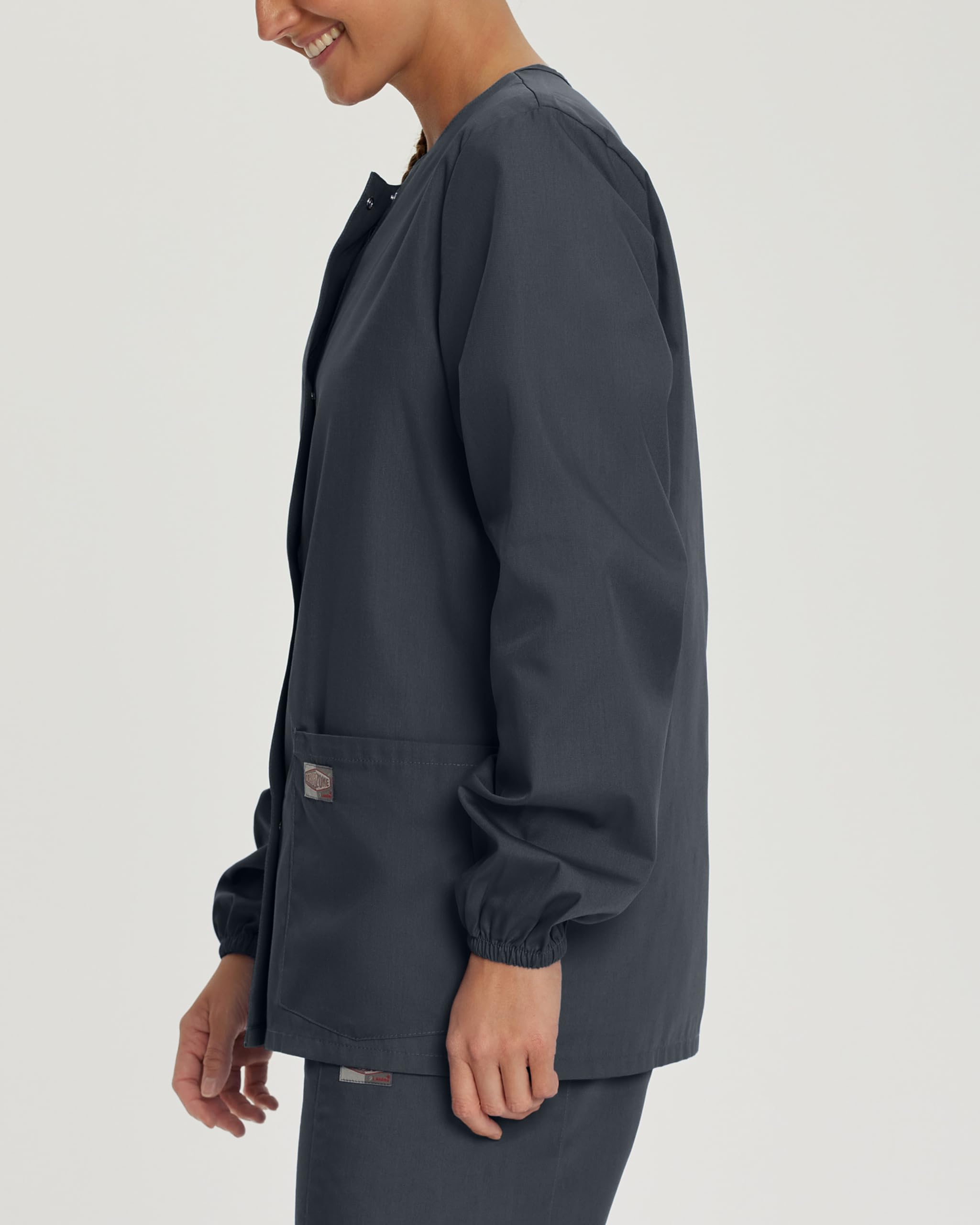Landau Scrub Zone Relaxed Fit 2-Pocket Snap-Front Scrub Jacket for Women 75221 - Comfortable Medical Uniform for Nurses & Healthcare Professionals - Perfect for Hospitals, Clinics & Dental Offices