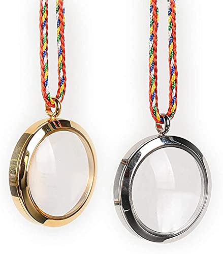**Silver Magnifying Glass Pendant Necklace - Portable Reading Loupe for Jewelry, Crafts & Close-Up Work - Perfect for Hobbyists, Seniors & DIY Enthusiasts**