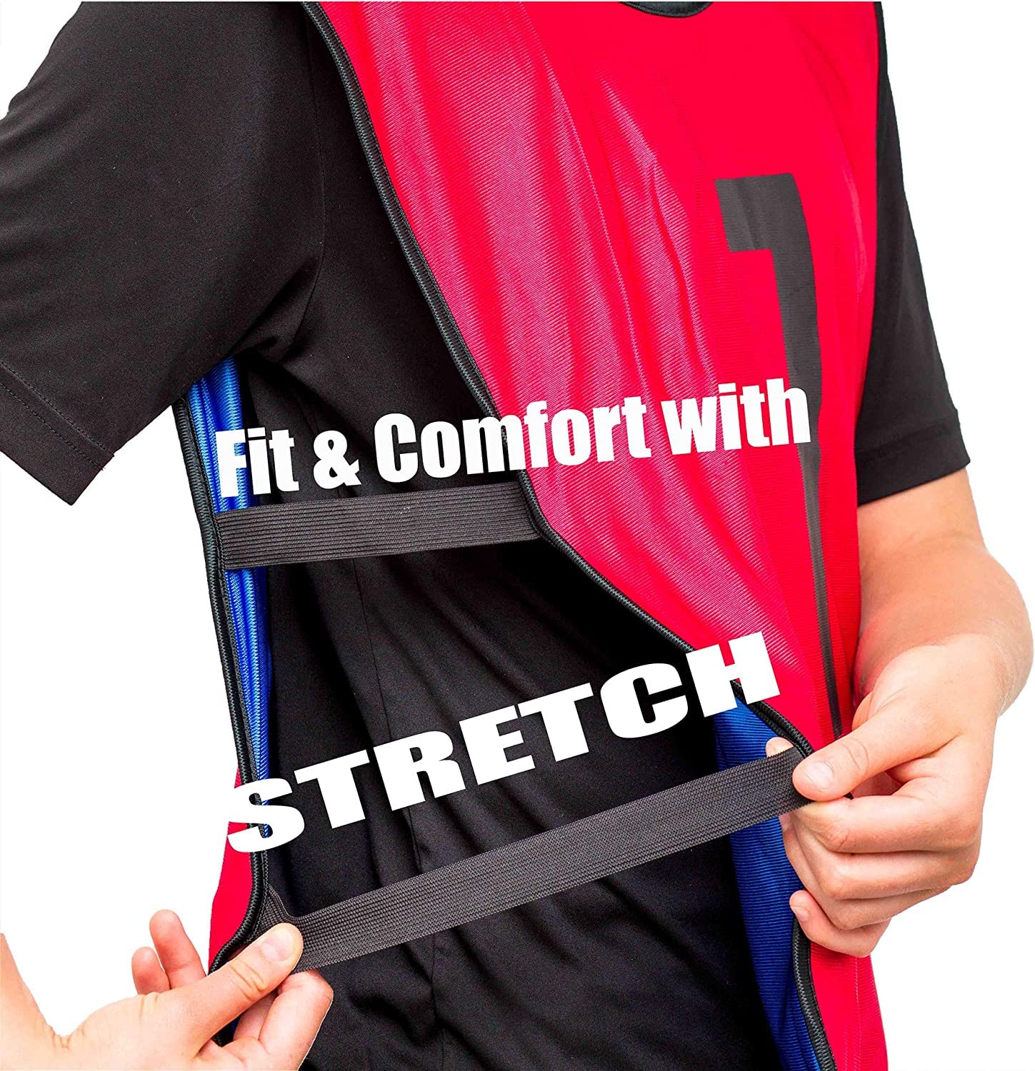 Reversible Numbered Practice Vest for Soccer & Basketball - Pinnies for Games, Tryouts, Leagues & Team Training