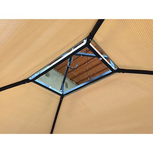 Garden Winds Replacement Canopy for Windsor Grill Gazebo - Riplock 350 Beige - Fits Model L-GG054PST Only - Durable Outdoor Shade Cover for Patio, Deck, and Backyard Protection