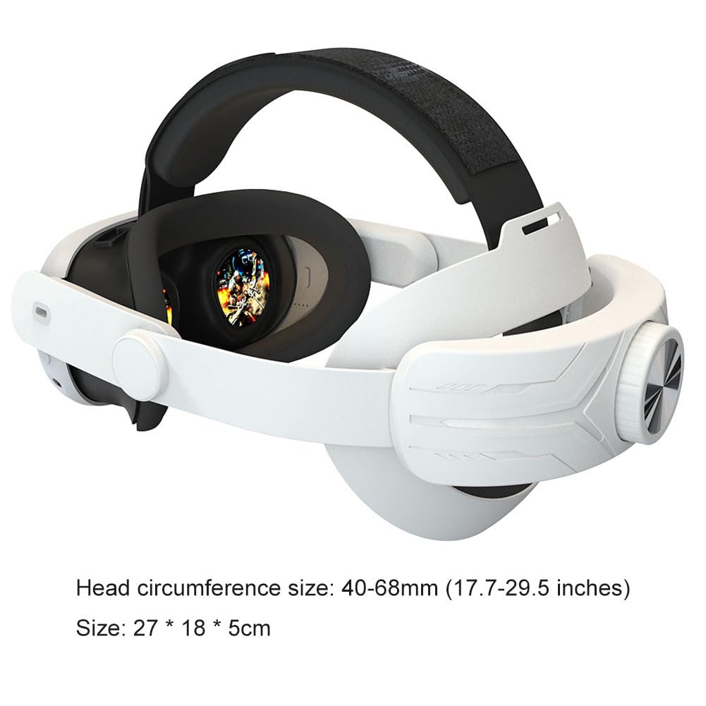 Meta Quest 3 Head Strap - Adjustable Comfortable VR Headband for Quest 3, Reduces Facial Pressure with Ergonomic PU Foam Padding - Perfect for Gaming, VR Movies & Extended Play Sessions
