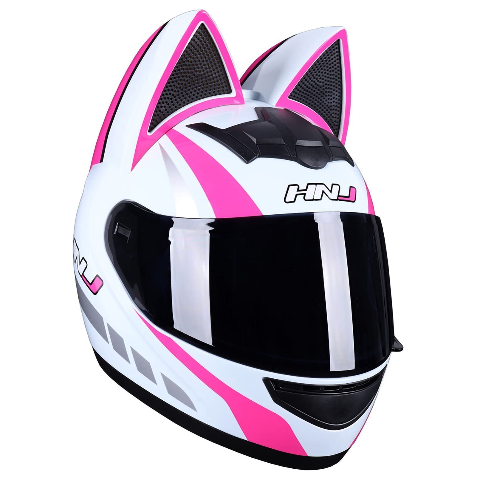 Cat Ears Full Face Motorcycle Helmet - DOT/ECE Approved Batman Style with Sun Visor for Men & Women - Cool Racing Motocross Helmet for Electric Motorcycles - Perfect for Urban Commuting & Adventure Riding