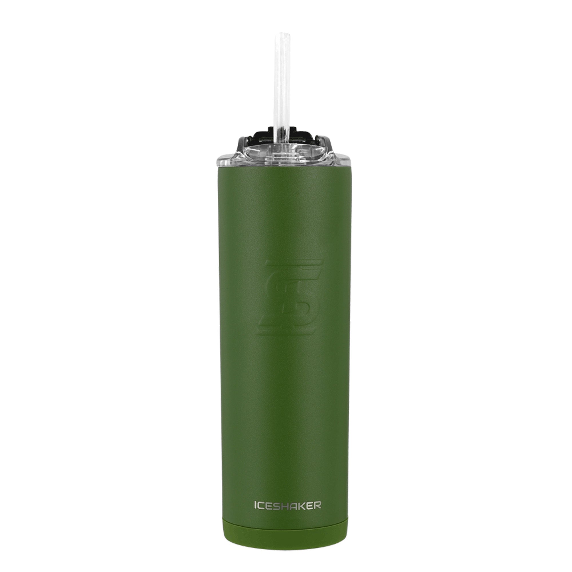 20oz Skinny Tumbler with Lid & Straw - Insulated Stainless Steel Green Tumbler Cup for Hot & Cold Drinks - Perfect for Office, Gym, Travel & Outdoor Activities