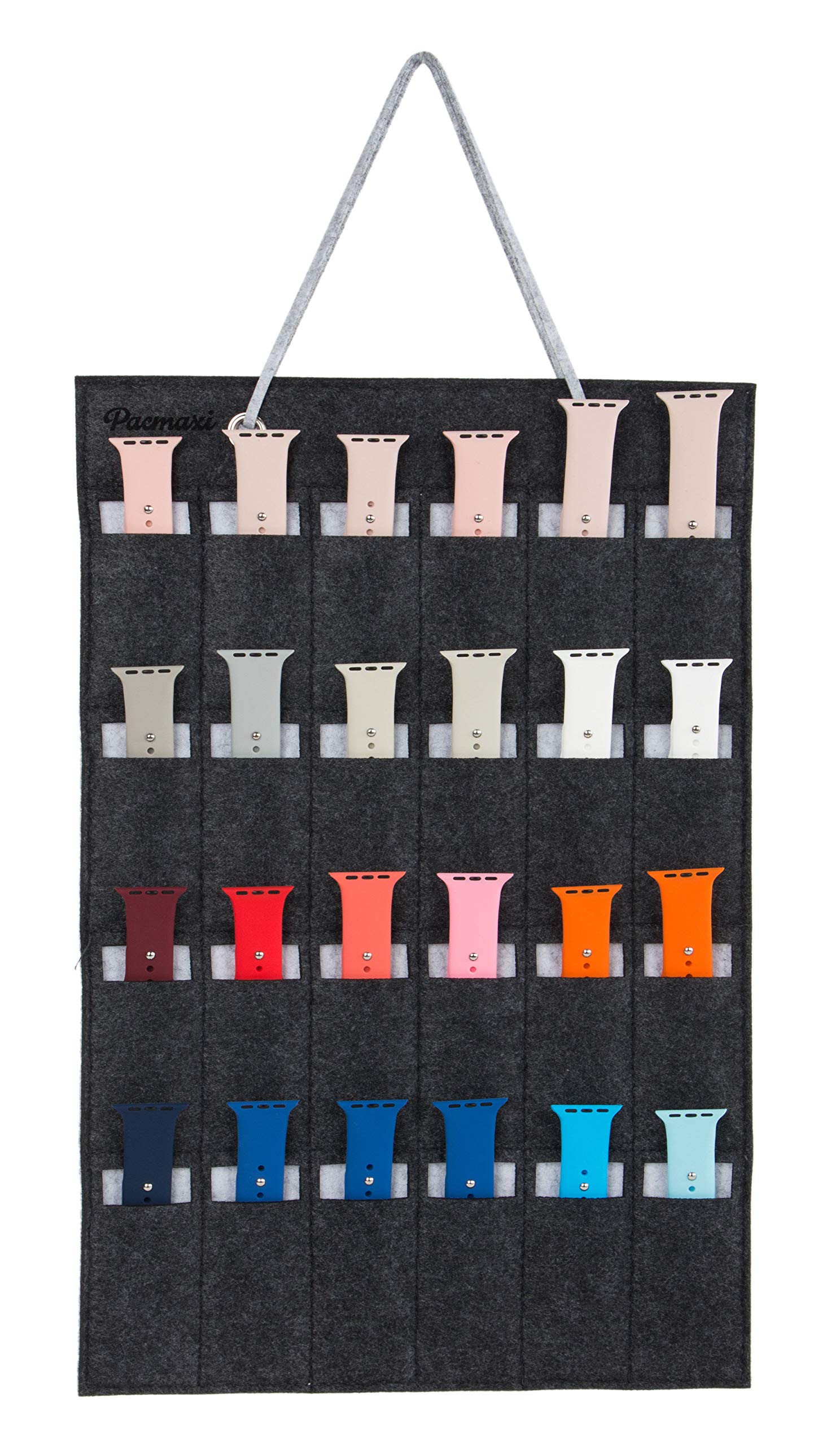 24-Slot Watch Band Organizer - Expandable Storage for Straps & Accessories (Dark Grey) - Perfect for Travel & Display