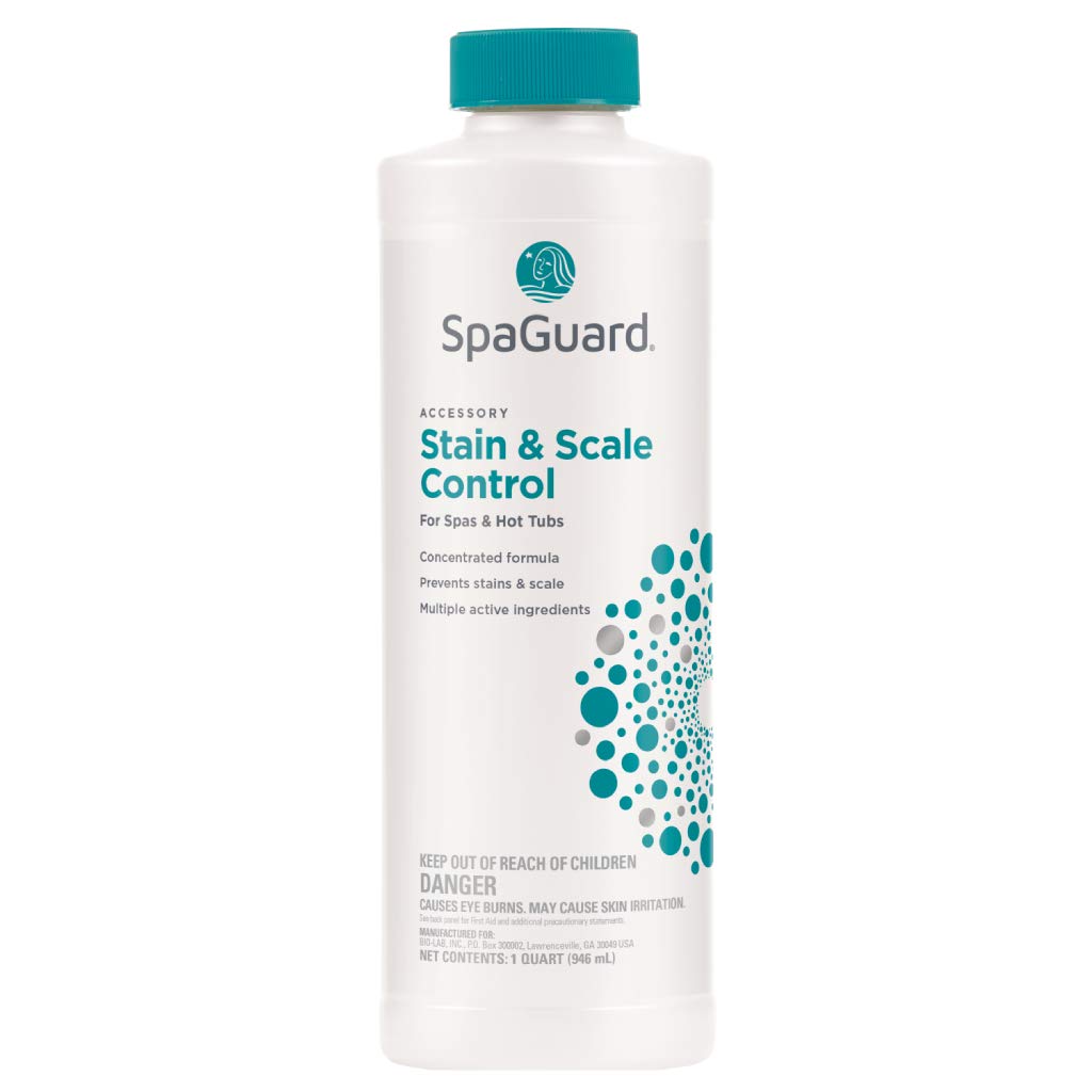 SpaGuard Stain and Scale Control for Hot Tubs & Pools - 1 Quart (3 Pack) - Prevents Stains, Scale & Cloudy Water - Ideal for Weekly Maintenance & Water Care