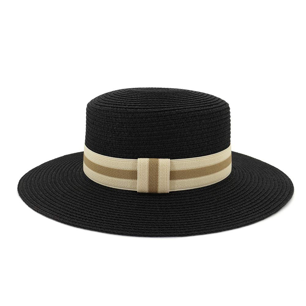 ADAHOP Women's Straw Boater Hat - UPF 50+ Sun Protection Wide Brim Summer Beach Hat for Outdoor Travel, Gardening & Vacations