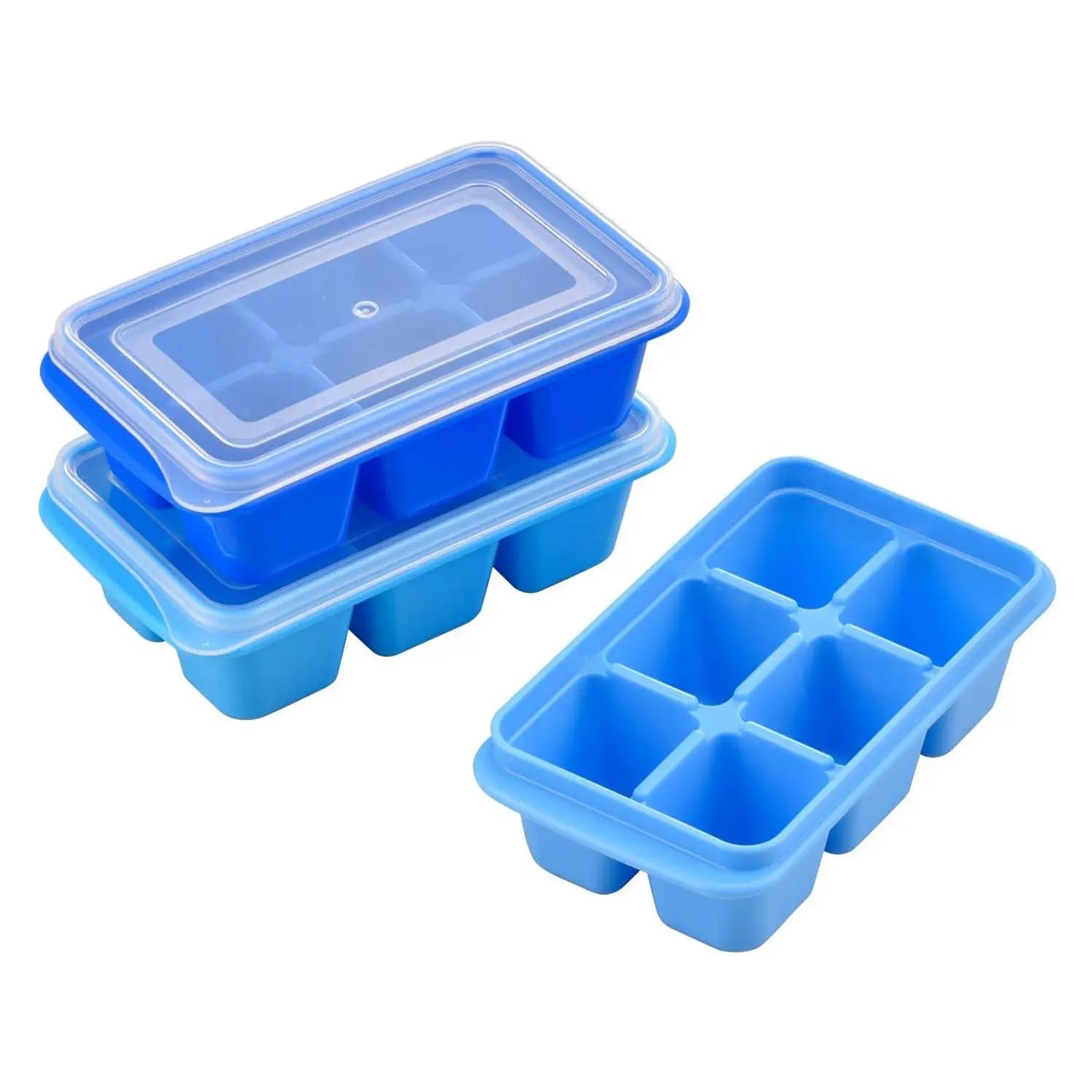 Ebisu Polypropylene Ice Cube Trays - Set of 3 (6 Cubes Each) | BPA-Free, Durable & Flexible Ice Molds for Cocktails, Smoothies & Party Drinks