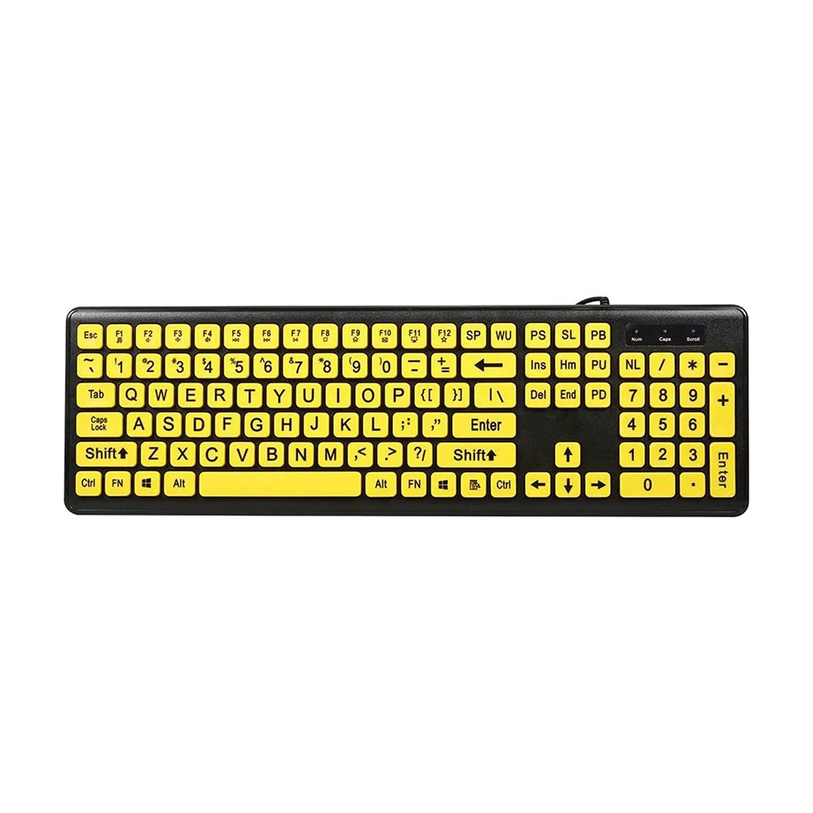 USB Wired Keyboard - Quiet Ergonomic Water-Resistant Mechanical Feel Keyboard for PC, Computer, Desktop | Ultra-Slim Design for Office, Gaming & Home Use