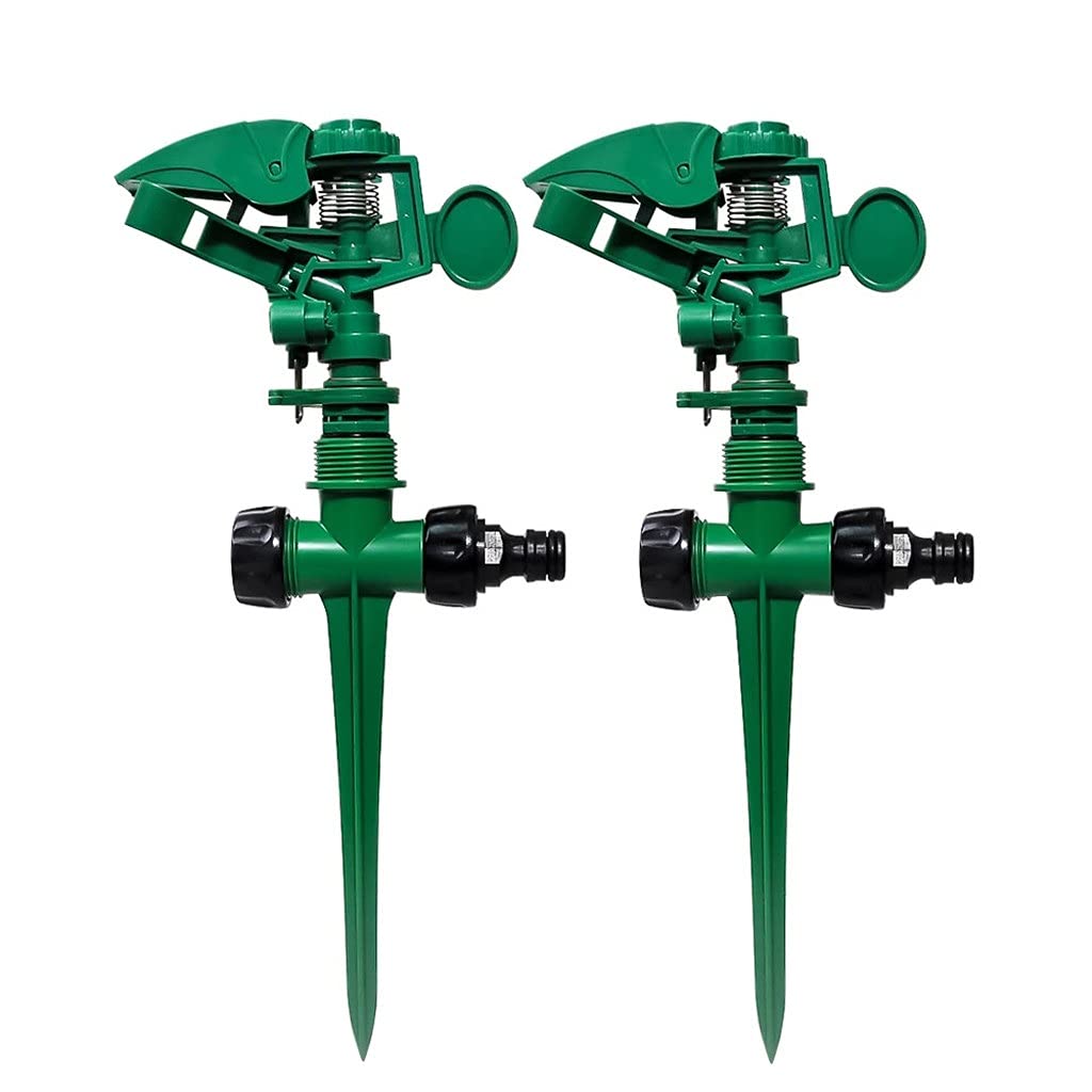 2-Pack 360 Degree Adjustable Lawn Sprinkler - Rotating Garden Water Sprayer for Grass, Plants & Flowers | Perfect for Lawn Irrigation, Backyard Watering & Garden Maintenance