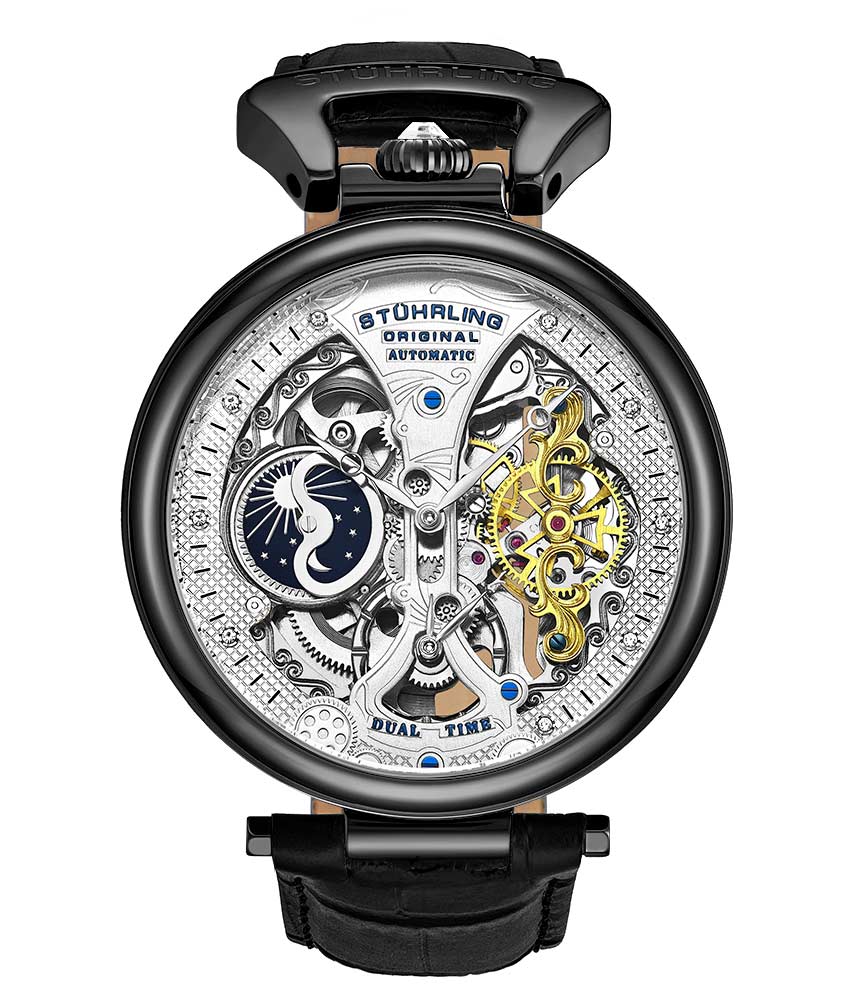 Silver Dial/Silver Case/Black Leather Strap