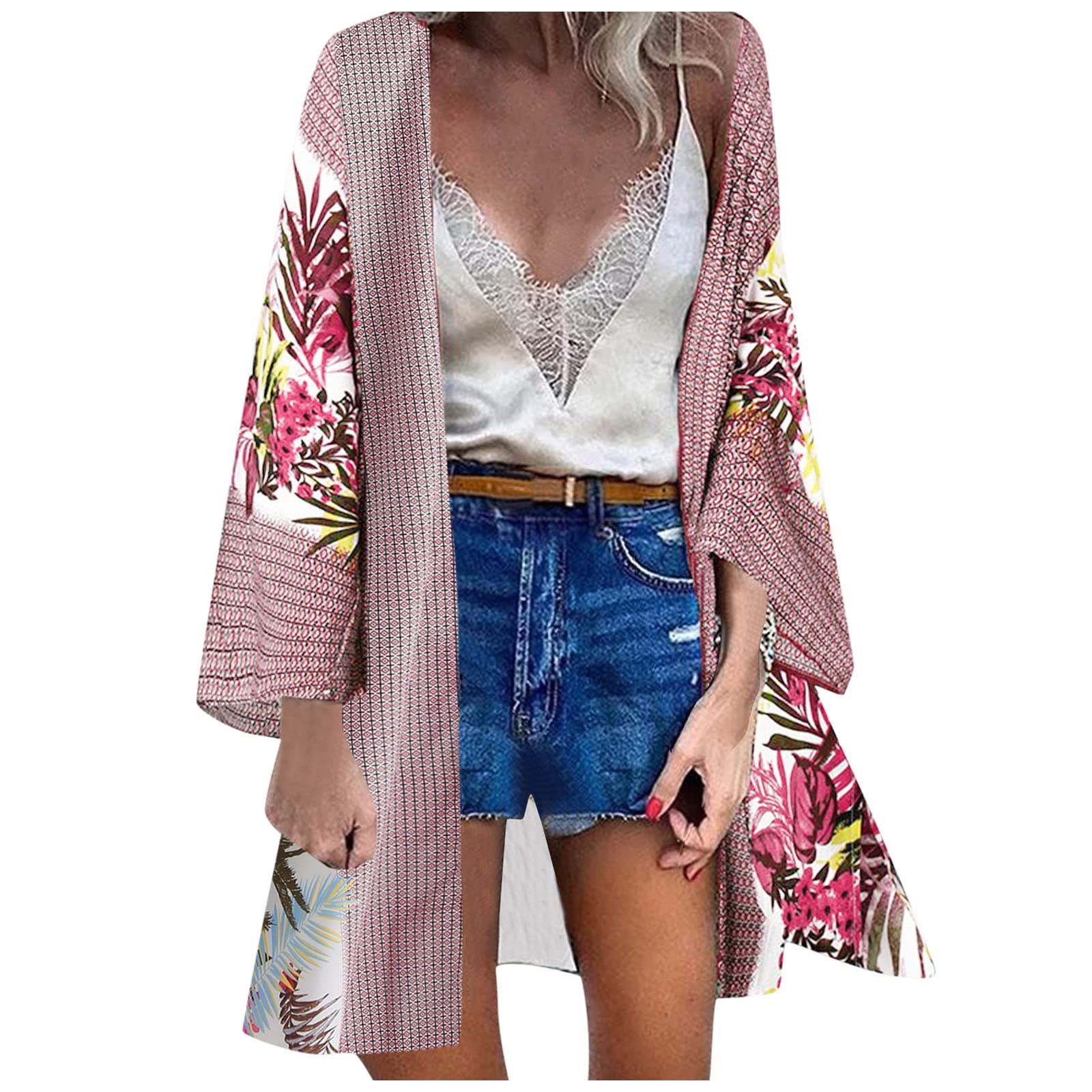 Bohemian Print Long Sleeve Cardigan for Women & Men - Loose Fit Beach Cover Up, Holiday Tops, Pullover Sweater | Perfect for Vacation, Casual Outfits and Layering