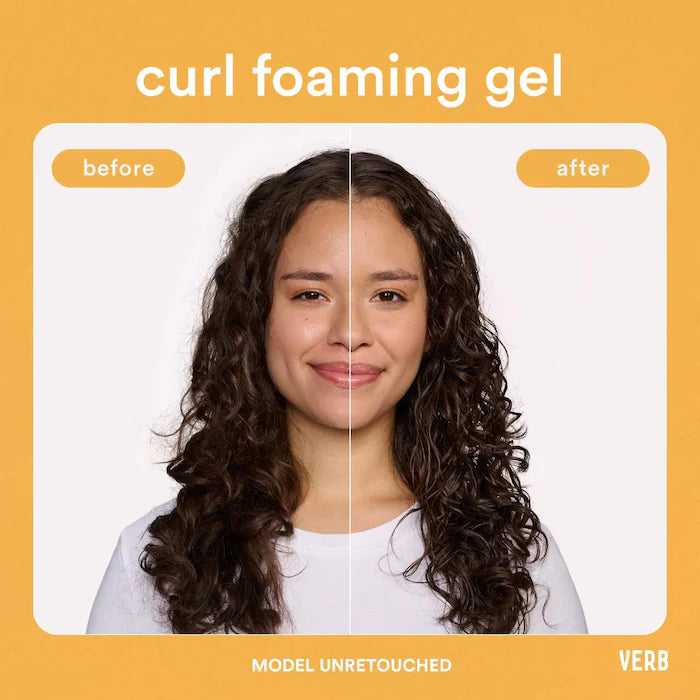 Verb Curl Foaming Gel - Define & Anti-Frizz Styling Gel for Curly Hair | Lightweight Hold, Hydration & Shine | Perfect for Wash-and-Go, Twist Outs & Bouncy Curls