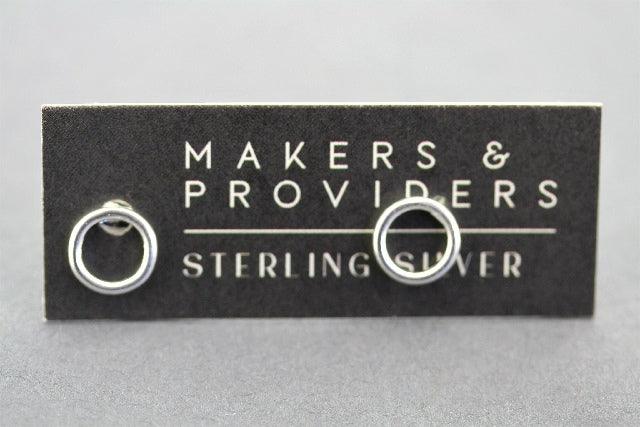 Open Circle Stud Earrings - Sterling Silver 925 Hypoallergenic Dainty Minimalist Jewelry for Women - Perfect for Everyday Wear, Gifts & Special Occasions