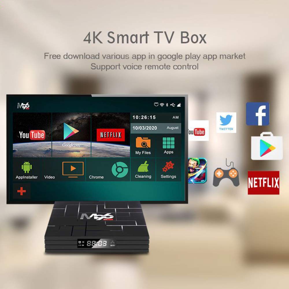 YPSMCYL RK3318 Android 9 TV Box - 4GB RAM 32GB ROM, Dual Band WiFi, Bluetooth 4.0, 5G Support - Perfect for Streaming, Gaming & Smart Home Entertainment