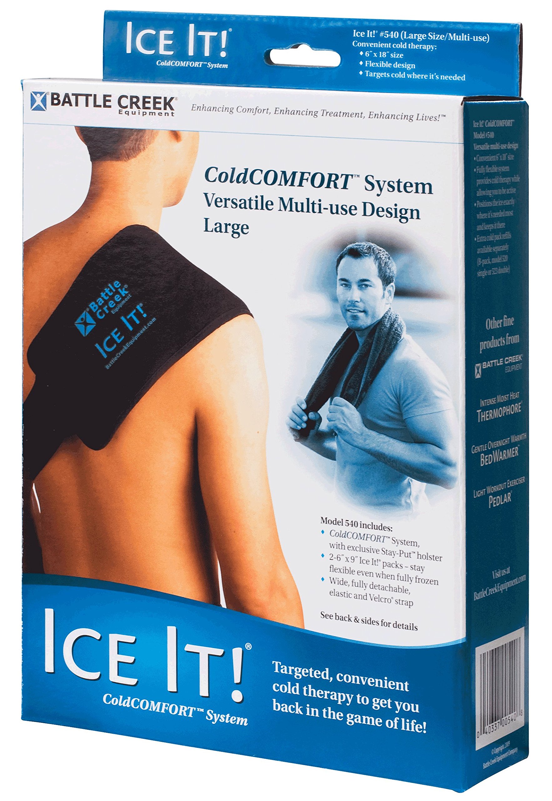 Battlecreek Equipment Ice It! Cold Comfort System - Large 3lb Reusable Ice Pack for Injuries, Pain Relief & Sports Recovery | Perfect for Knee, Back, Shoulder Pain & Post-Workout Therapy
