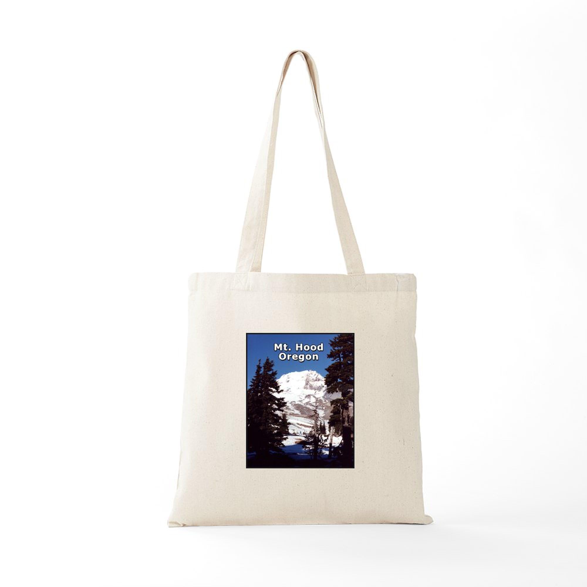 Mt. Hood Oregon Tote Bag - Natural Canvas Reusable Shopping Bag for Groceries, Beach & Travel | Eco-Friendly Carryall