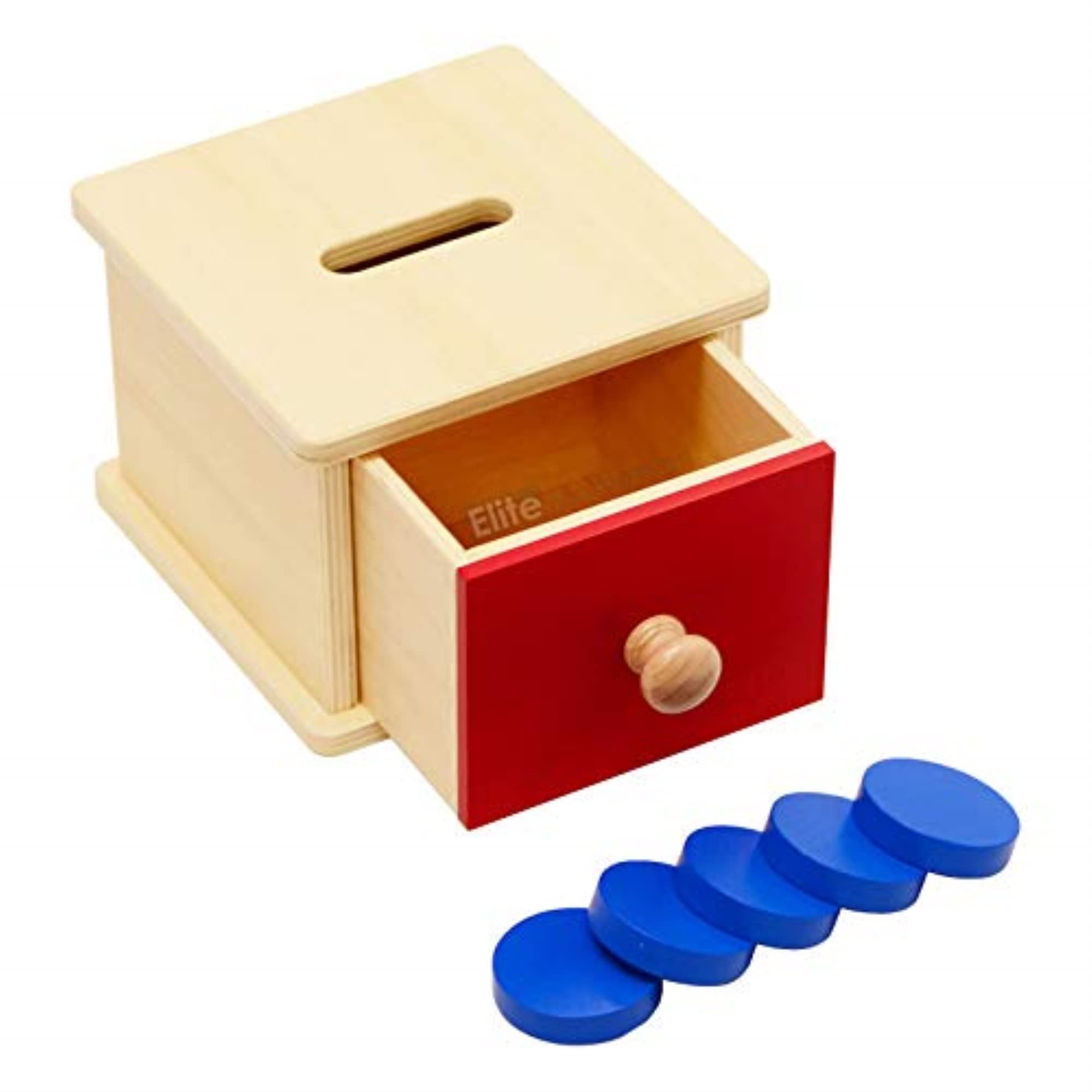 Premium Montessori Coin Box with Thicker Coins - Educational Wooden Toy for Toddlers & Preschoolers - Perfect for Early Math Learning, Fine Motor Skills Development & Montessori Classroom Activities