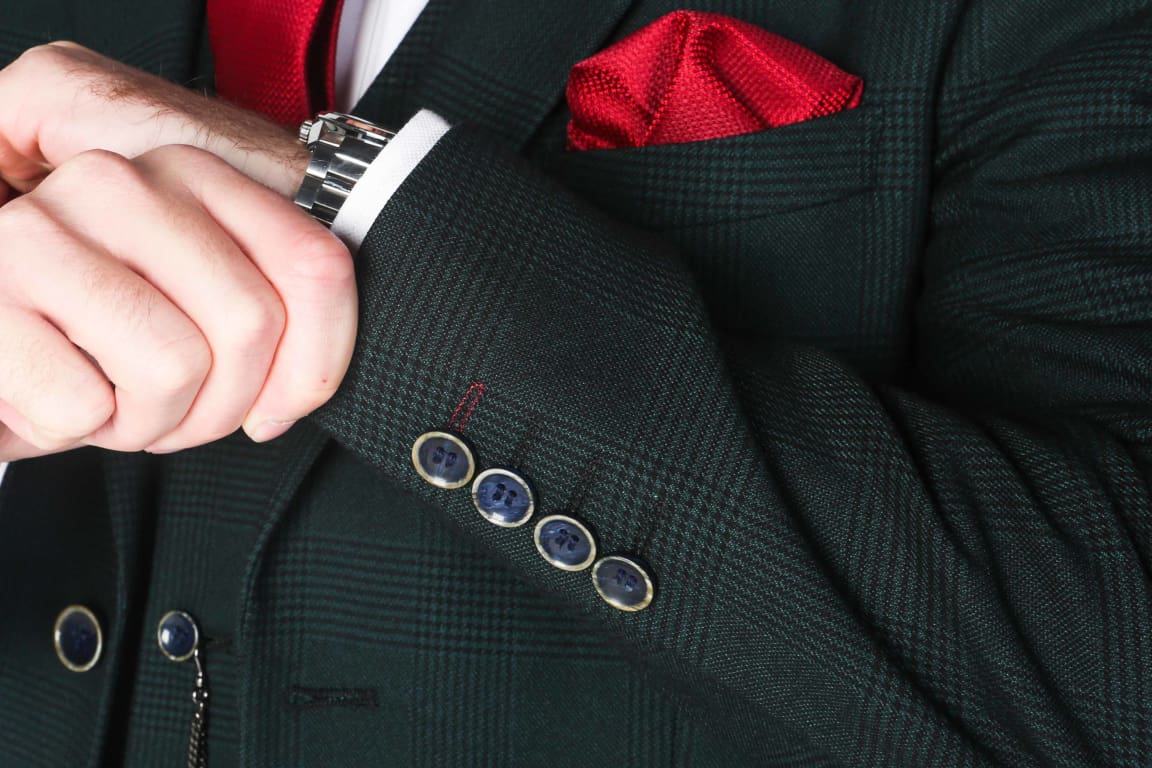 Jasper Green Men's Three Piece Suit | Premium Formal Business Attire | Perfect for Weddings, Office & Special Occasions