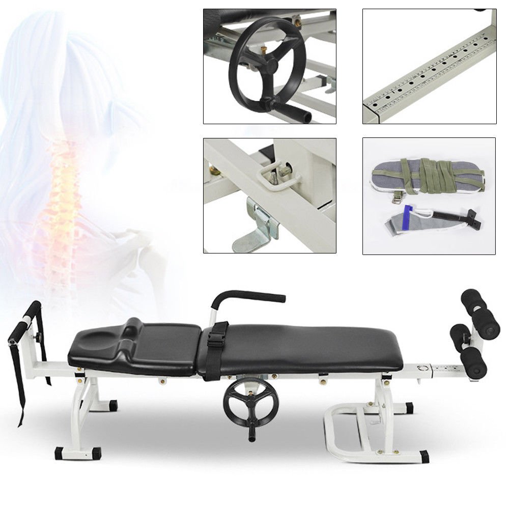 CNCEST Back Stretch Bench for Lumbar Spine & Cervical Traction - Physical Therapy Massage Bed for Back Pain Relief - Ideal for Home Use, Chiropractic Care & Posture Correction