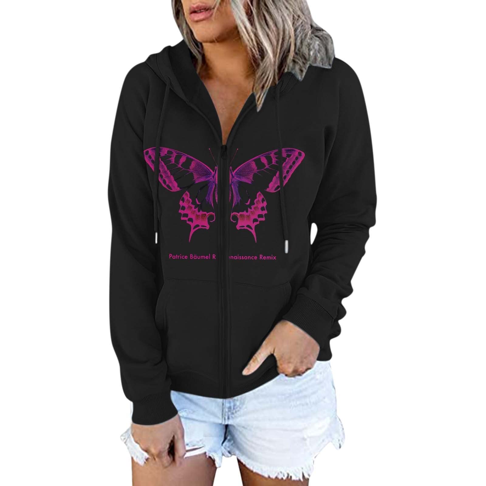 Women's Winter Hooded Zipper Sweatshirt - Casual Long Sleeve Halloween Print Pullover Top for Cold Weather | Cozy Outerwear for Fall, Winter & Halloween Parties