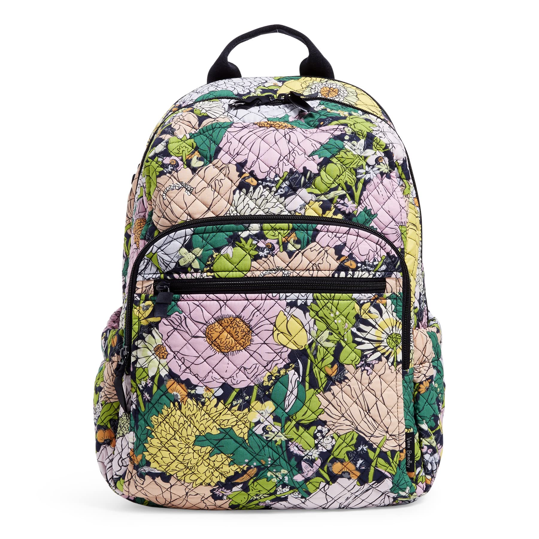Vera Bradley Women's Cotton Campus Backpack - Lightweight Laptop Bookbag for College, School & Travel | Perfect for Students, Commuters & Everyday Use
