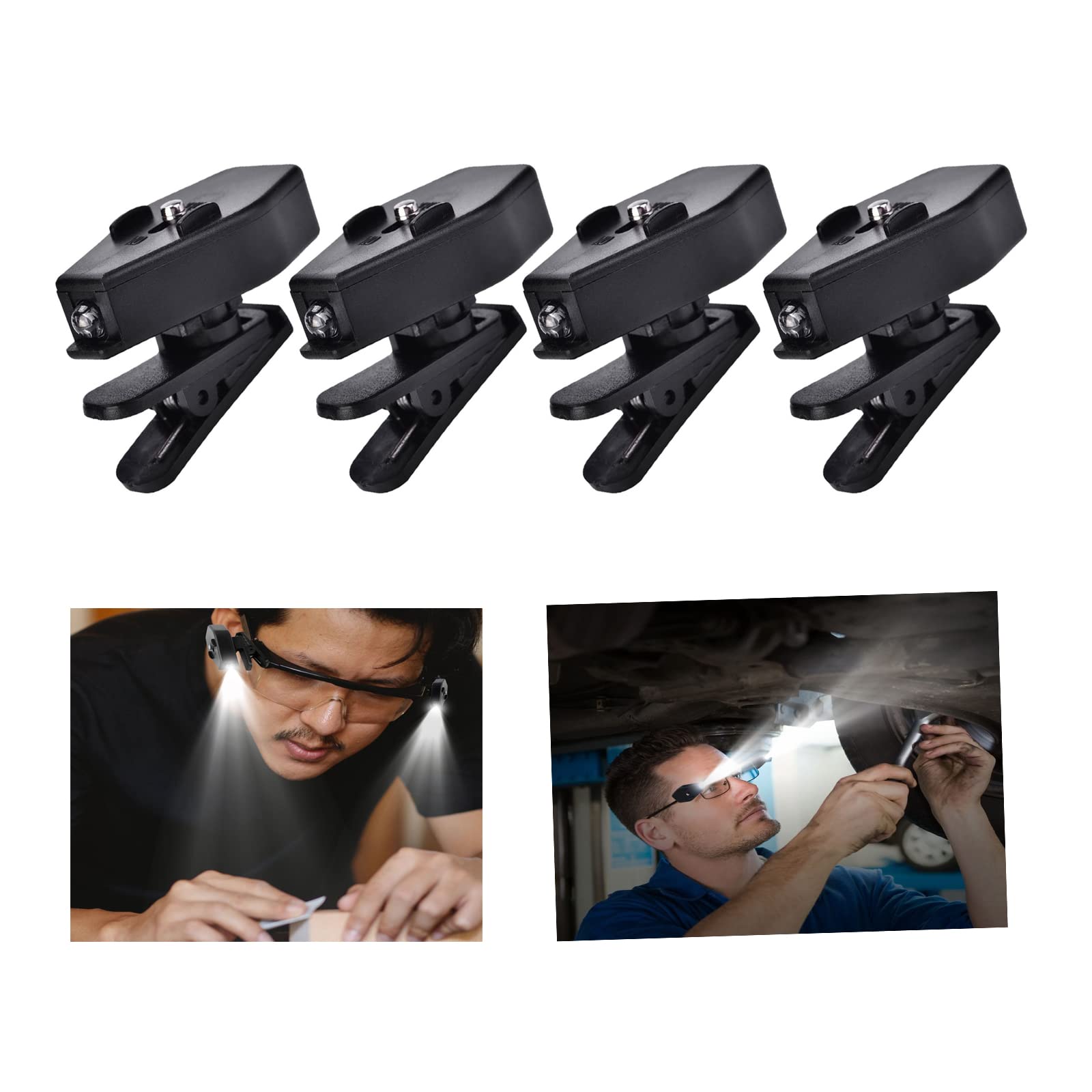 Adjustable 360° Rotatable LED Eyeglass Clip Light - 2 Pack Mini Book Lights for Night Reading, Camping, Fishing & Appliance Repair | Perfect for Bedtime Stories, Outdoor Adventures & DIY Projects