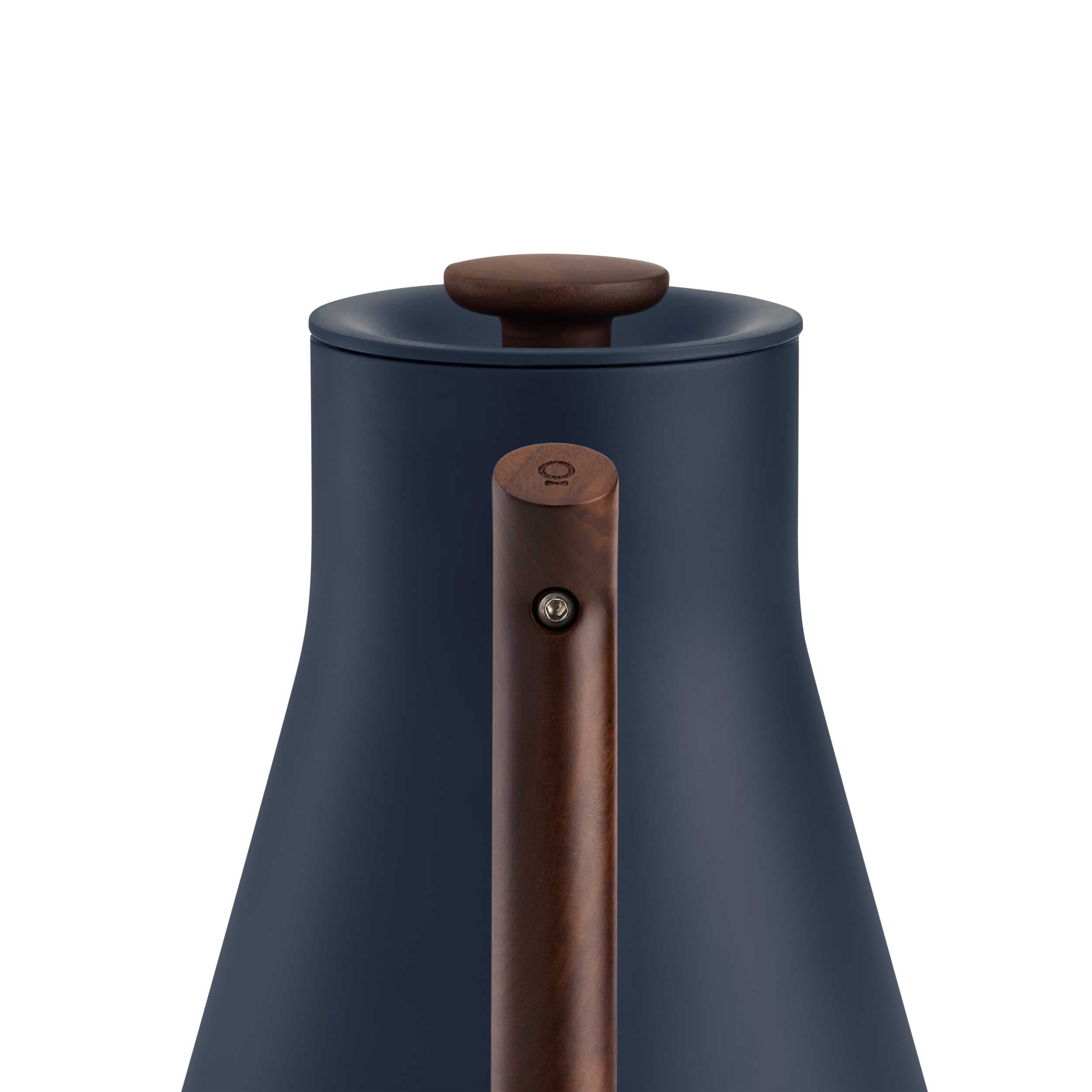 Fellow Corvo EKG Pro Electric Kettle - Stone Blue with Walnut Handle - Fast Boiling & Precise Temp Control for Coffee, Tea & Pour Over Brewing at Home or Office