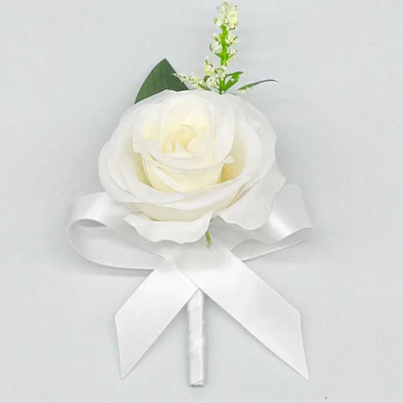 Artificial Silk Rose Wedding Bouquet with Satin Ribbon - Elegant Bridal Bouquet for Wedding, Bridal Shower, Anniversary & Home Decor