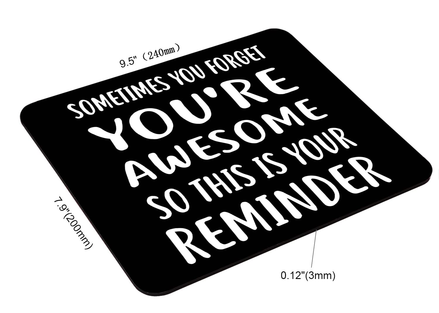Custom Inspirational Quote Mouse Pad - Non-Slip Rubber Base Computer Mouse Mat for Wireless Mouse (9.5x7.9x0.12 Inches) - Perfect for Office, Gaming & Home Workspace Accessories